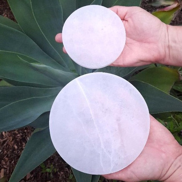 Satin Spar (sometimes confused with Selenite) ~ Round Charging Plate