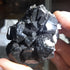 Twinned black sphalerite with pyrite