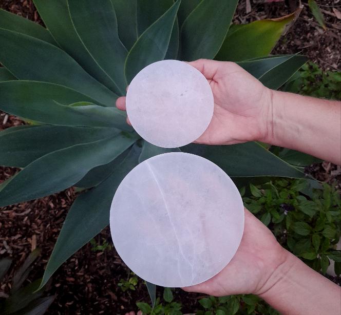 Satin Spar (sometimes confused with Selenite) ~ Round Charging Plate