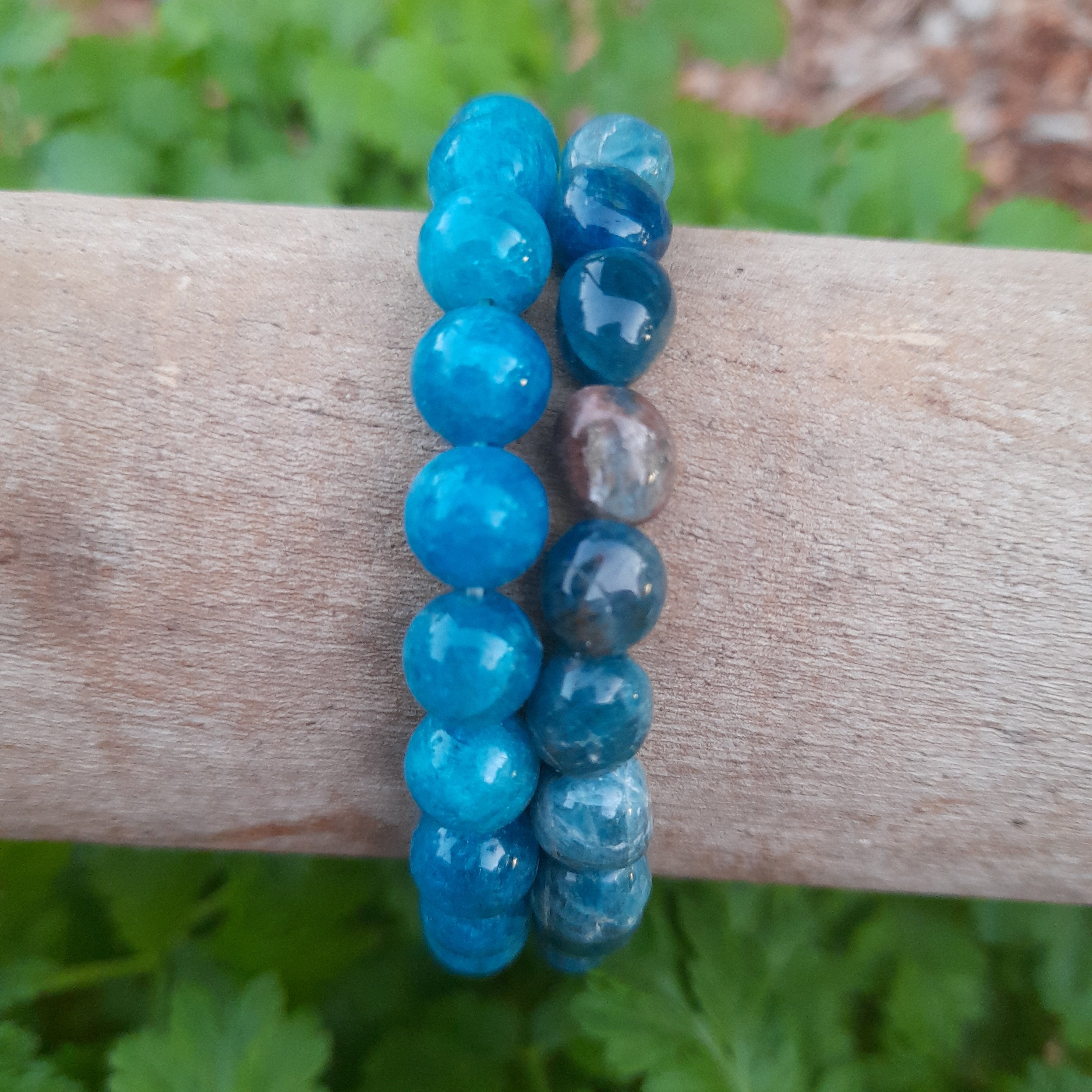 Natural Gem quality Blue Apatite Crystal 8mm Round Beads Elastic Bracelet  75039039  eBay
