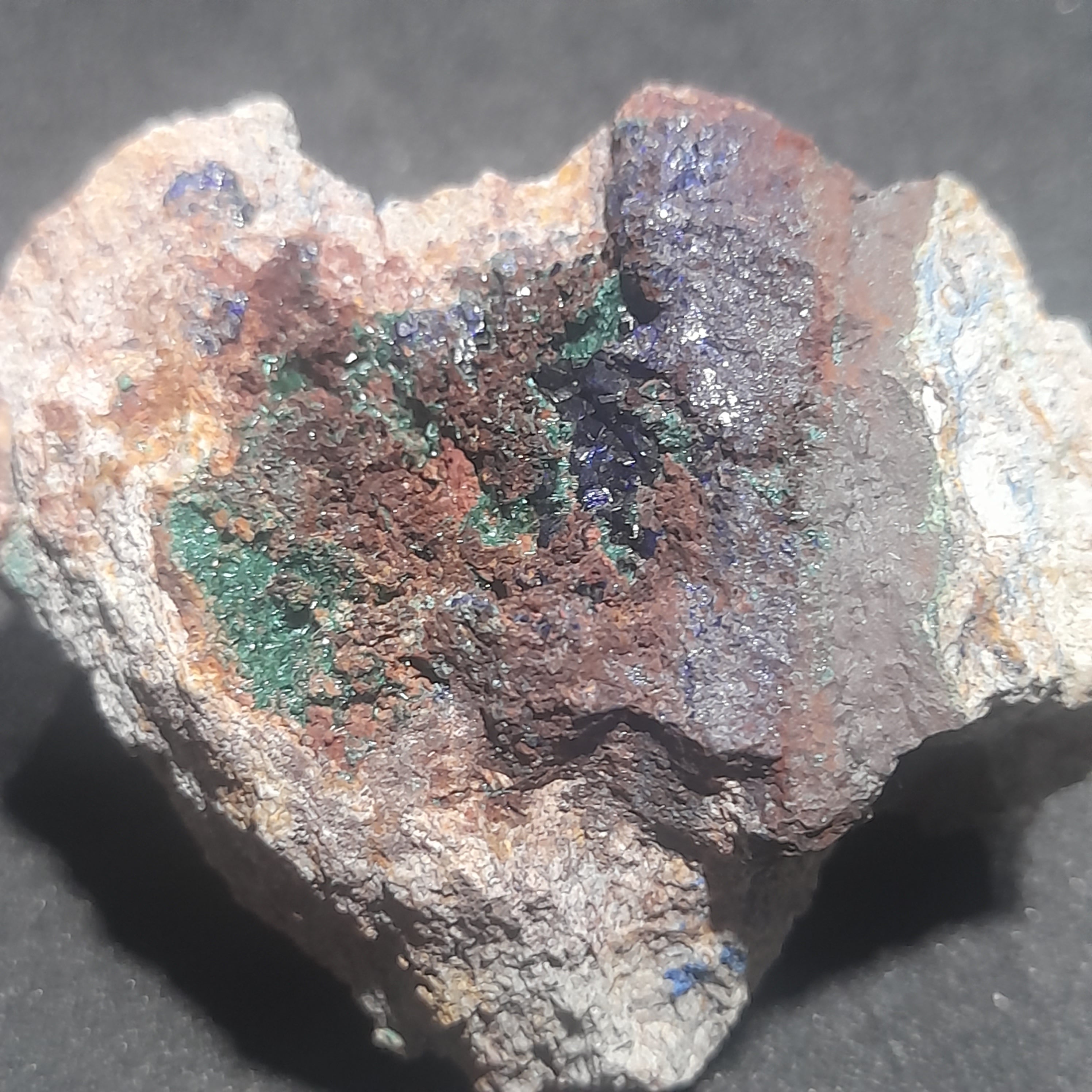 Azurite crystals with Malachite