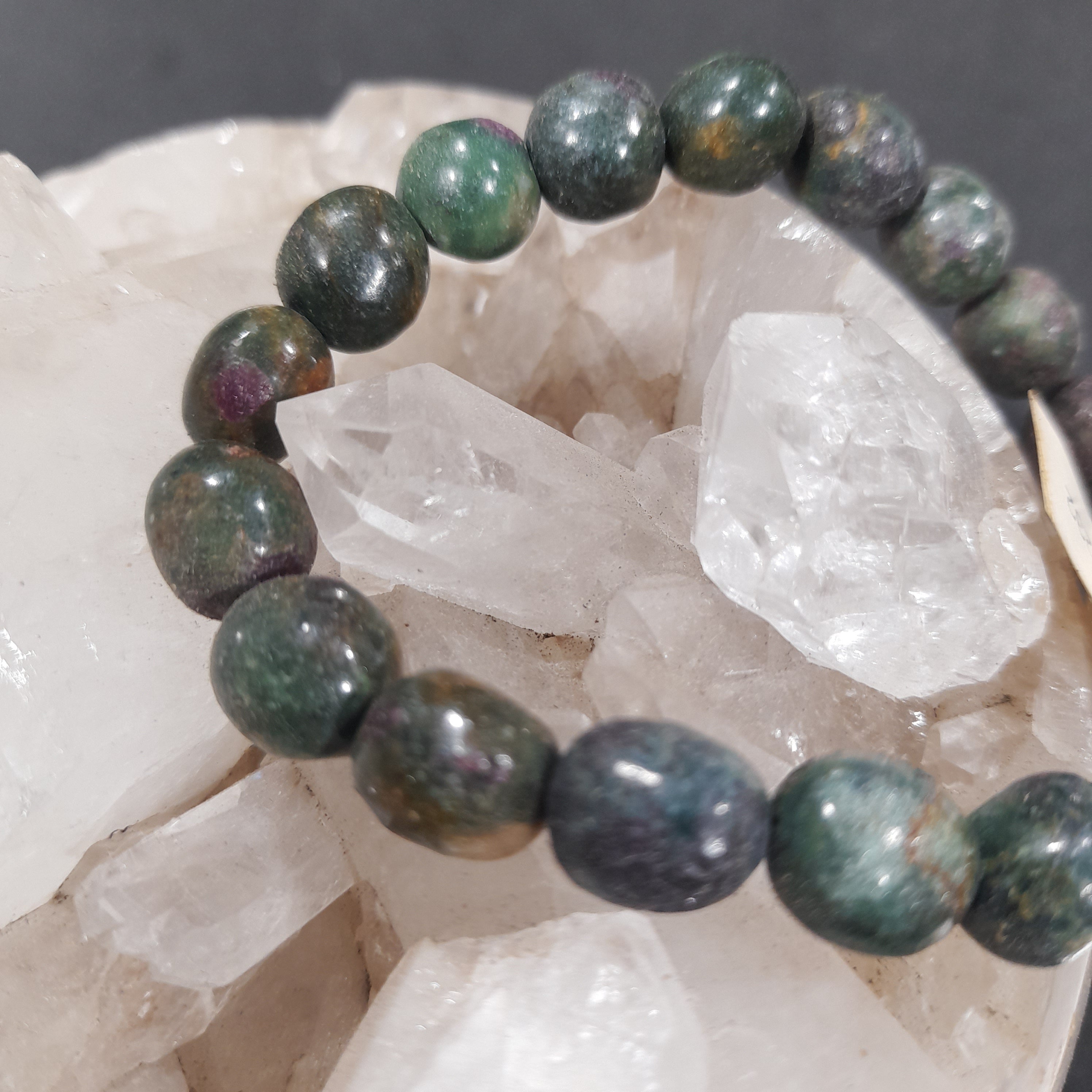 Ruby Fuchsite with Kyanite Crystal Bracelet