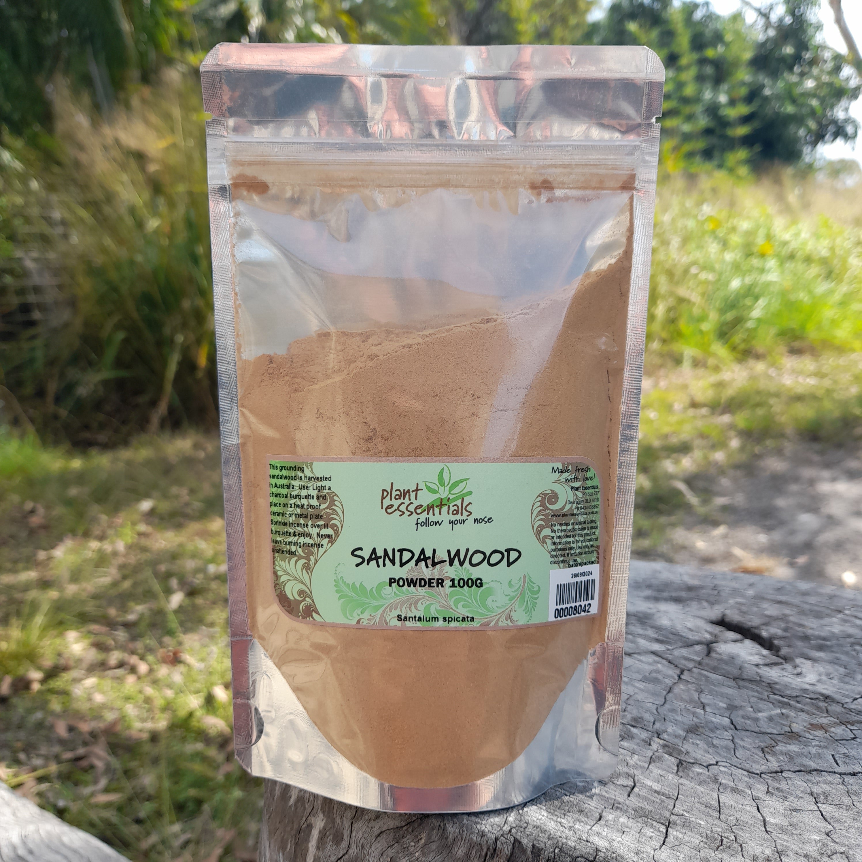 Sandalwood powder, Santalum spicata 100g pouch