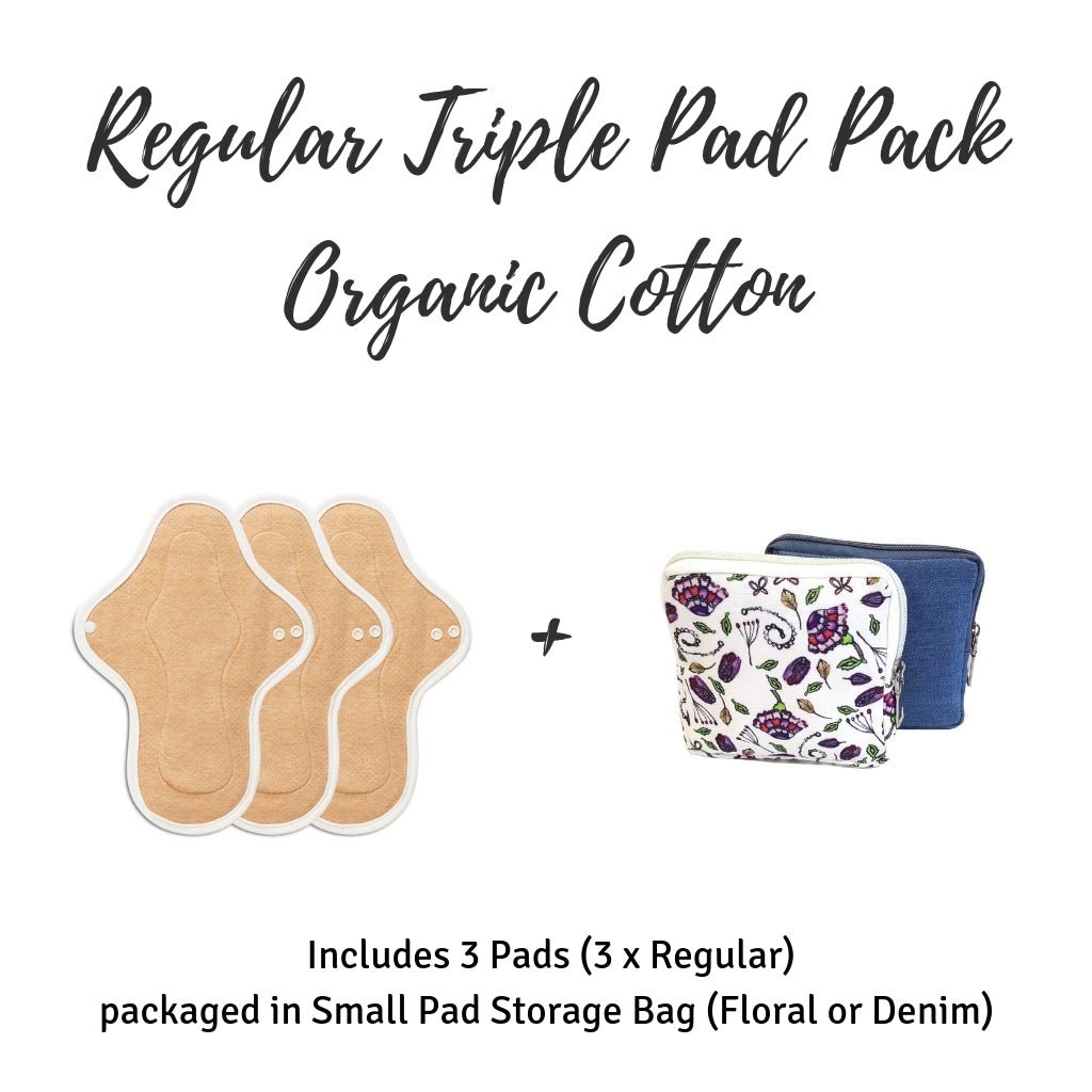 JuJu Organic Cotton Cloth Pad Triple Pack