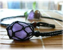String necklace to hold crystals and tumbled stones